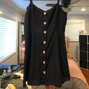black button up dress